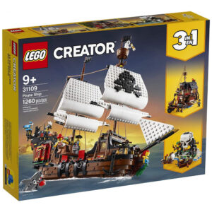 LEGO Creator 3in1 Pirate Ship 31109 Building Playset for Kids who Love Pirates and Model Ships Makes a Great Gift for Children who Like Creative Play and Adventures 1260 Pieces Frustration Free Packaging