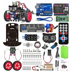 Kit de Construção Carro Robô Inteligente para Arduino com Bateria OSOYOO Preto