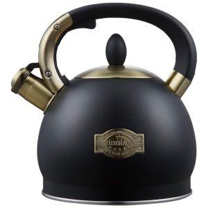 LUXGRACE Chaleira 2L com Apito e Cabo ergonômico Aço Inoxidável S P Preto