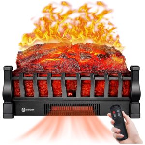 Lareira Elétrica Ecológica com Controle Remoto 5 Níveis de Brilhos Proteção Contra Superaquecimento e Temporizador 110V 1800W ALPACA 2093 Preta