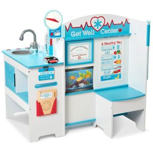 Consultório Médico Infantil de Madeira com Sala de Espera Sala de Exame e Área de Check in para Crianças Acima de 3 Anos Melissa & Doug