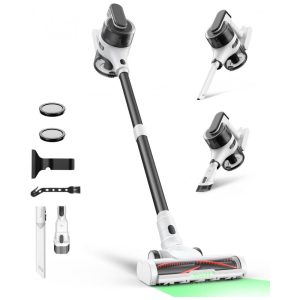 Aspirador de Pó Sem Fio para Casa Leve e Recarregável com 55min de Autonomia Sucção Poderosa Farol LED VerdeMaircle