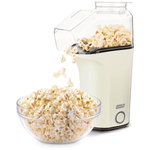 Pipoqueira DASH Hot Air Popcorn Popper com Copo Medidor para Medir Milho de Pipoca e Derreter Manteiga 16 Copos Branca