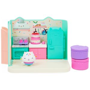 Cozinha do Bakey com Cakey da Casa de Bonecas da Gabby's Dollhouse com Boneco e 3 Acessórios 3 Móveis
