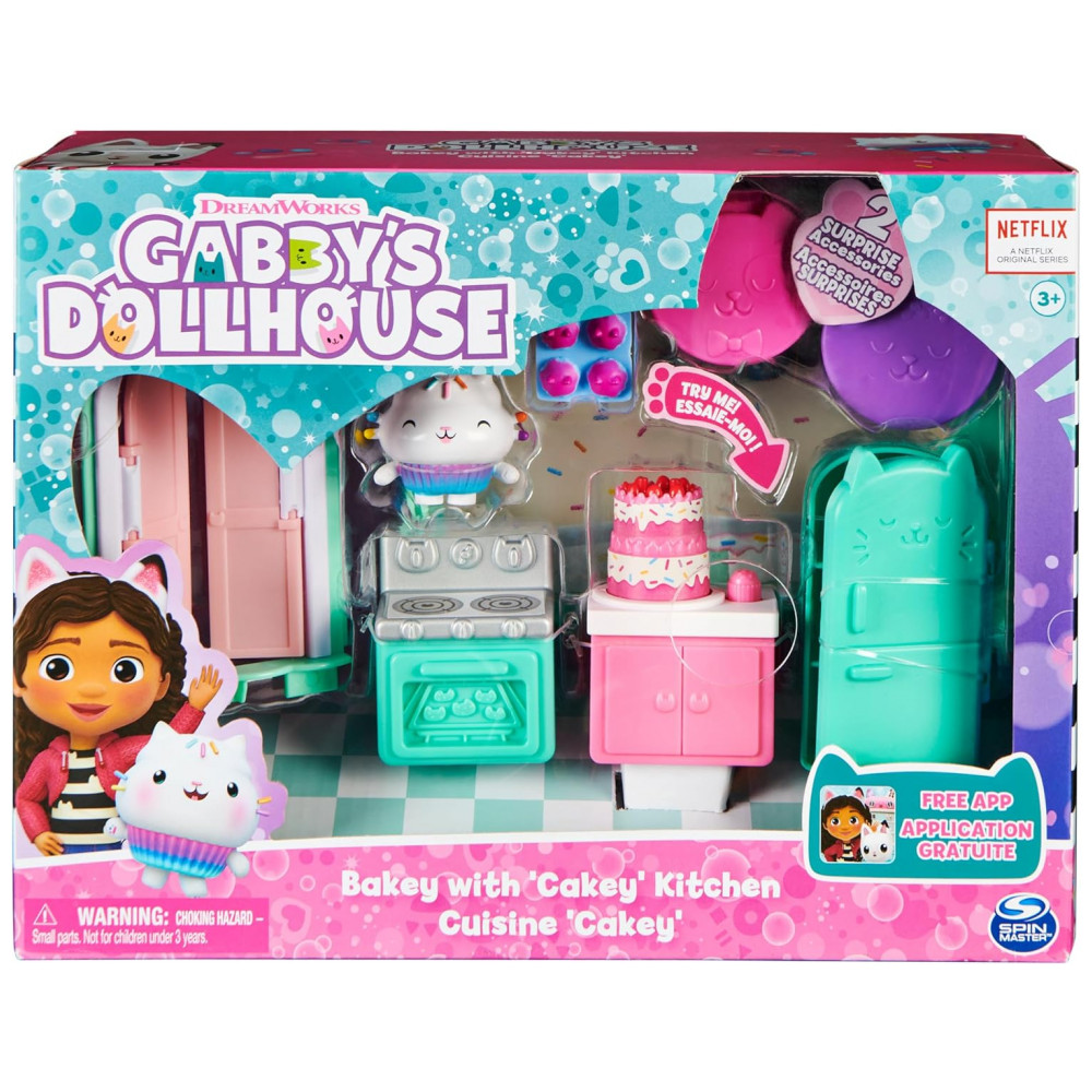 Cozinha do Bakey com Cakey da Casa de Bonecas da Gabby's Dollhouse, com Boneco e 3 Acessórios, 3 Móveis - Imagem 2