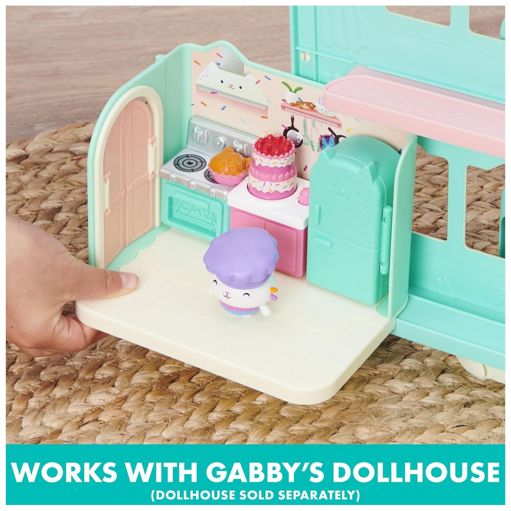 Cozinha do Bakey com Cakey da Casa de Bonecas da Gabby's Dollhouse, com Boneco e 3 Acessórios, 3 Móveis - Imagem 4