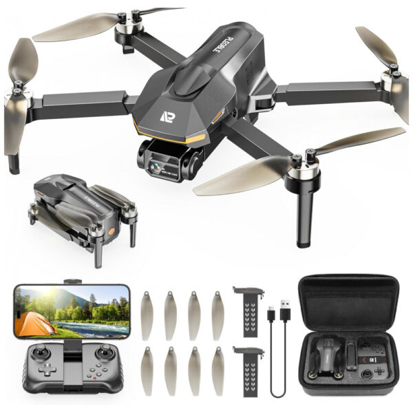 Drones com Câmera 4K para Adultos, Motor Brushless, Drone RC Mini Dobrável FPV para Crianças Iniciantes, Decolagem com Um Toque,PLEGBLE,