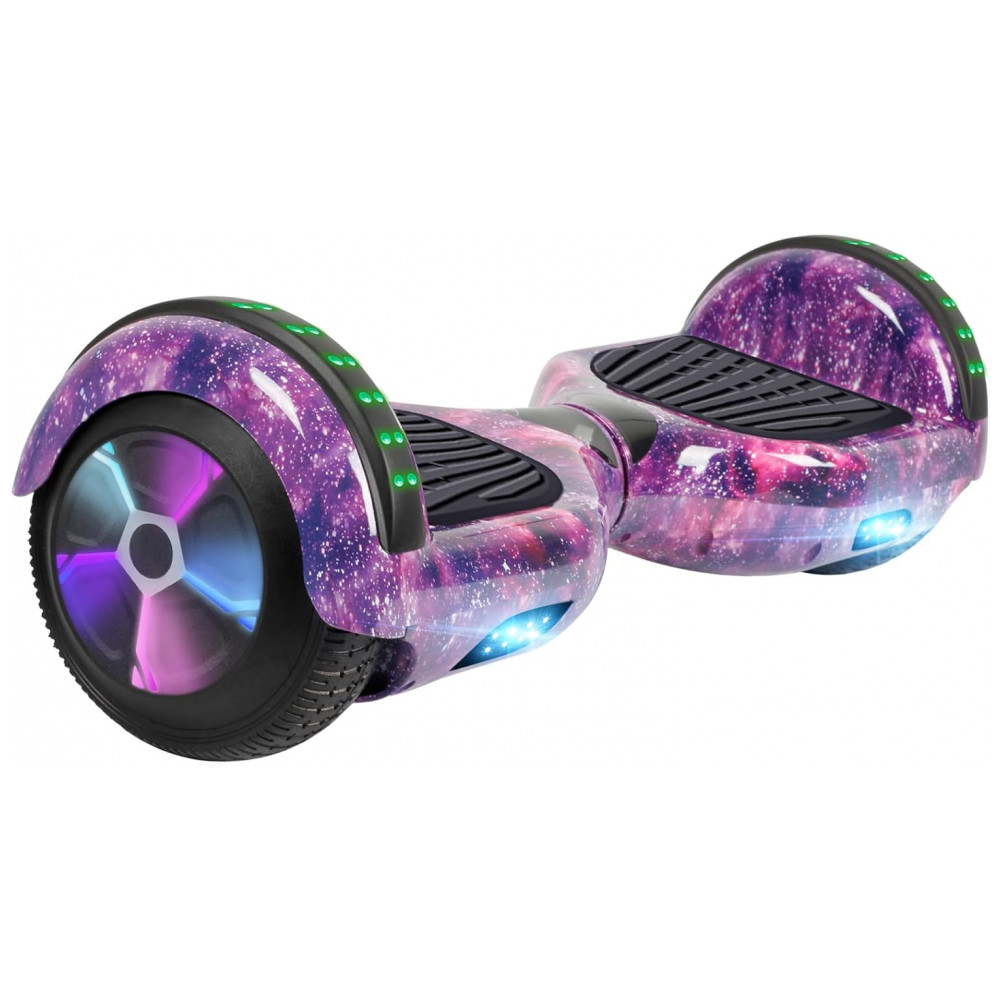 Hoverboard Self Balance FLYING-ANT 6,5" B03 Galaxy Purple com Alto-falante e Luzes de LED