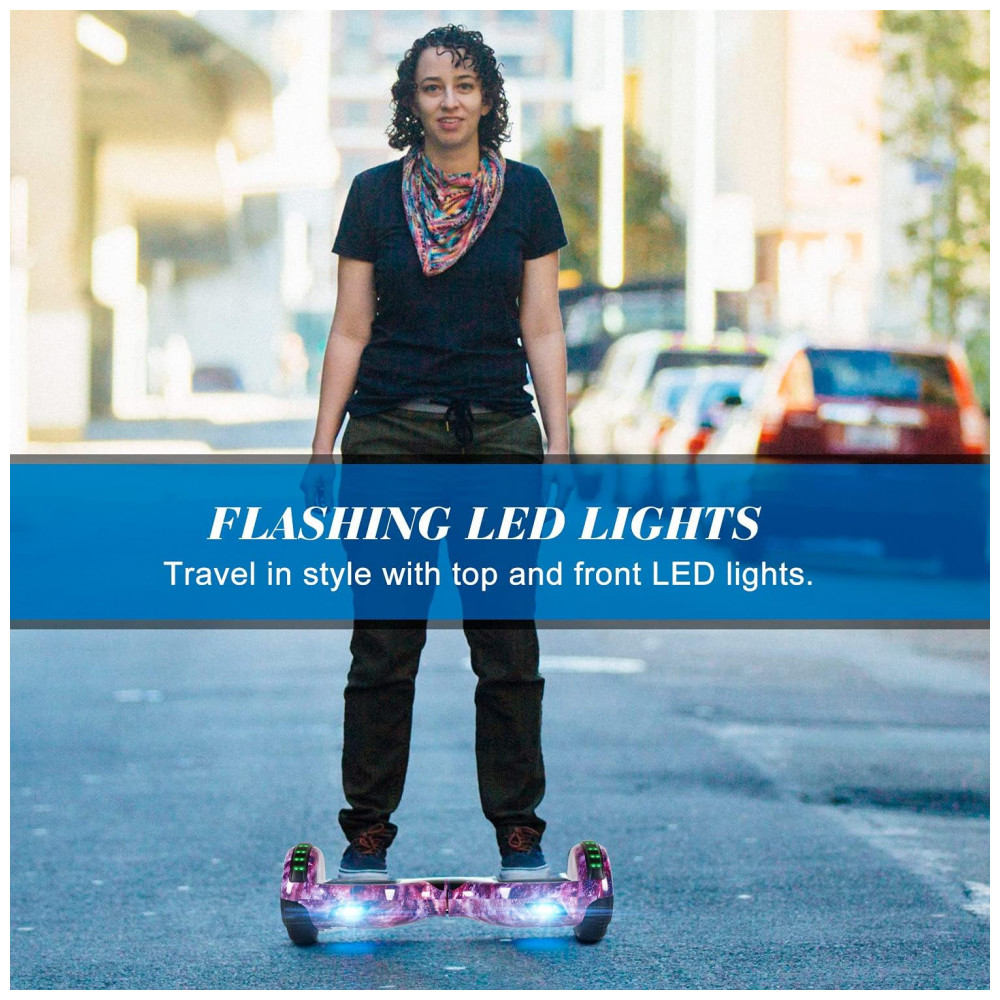 Hoverboard Self Balance FLYING-ANT 6,5" B03 Galaxy Purple com Alto-falante e Luzes de LED - Imagem 5