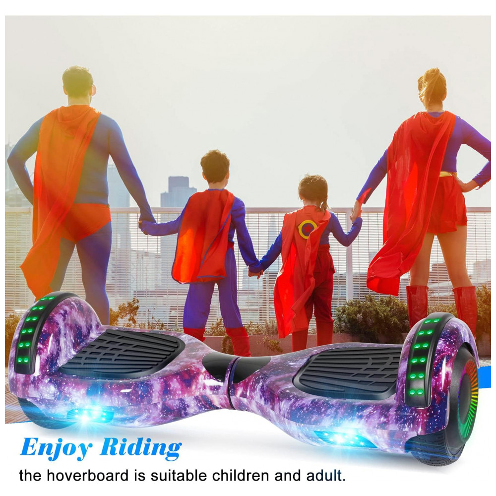 Hoverboard Self Balance FLYING-ANT 6,5" B03 Galaxy Purple com Alto-falante e Luzes de LED - Imagem 7