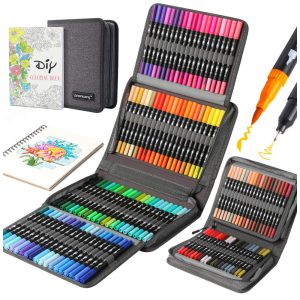 Kit de Canetas Profissionais com Pontas Duplas e Estojo 120 Peças Nobrand