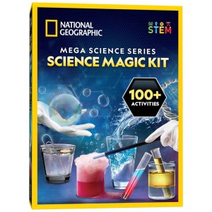 Kit com 20 Truques de Mágicas e mais de 50 Peças para Crianças NATIONAL GEOGRAPHIC NGMEGAMAGIC Azul