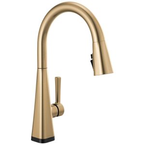Torneira Cozinha com Tecnologia Touch20 e Pulverizador Pull Down Delta 19802TZ-CZ-DST Champagne Bronze