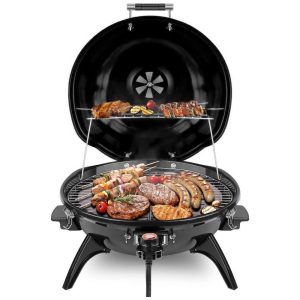 Churrasqueira Grill Elétrica até 15 Porções com Grelha Removível 110V 1600W Techwood Preta