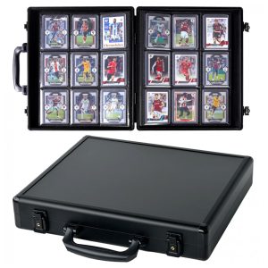 Álbum Toploader para Cartas Colecionáveis Azamou - Capacidade para 216 Toploaders 12 Folhas com 9 Bolsos Estojo Rígido Preto