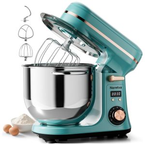 Batedeira Neretva 634litros 6 Velocidades 400W com Display LED e Capacidade Grande de Aço Inoxidável - Inclui Tigela Batedor Gancho para Massa