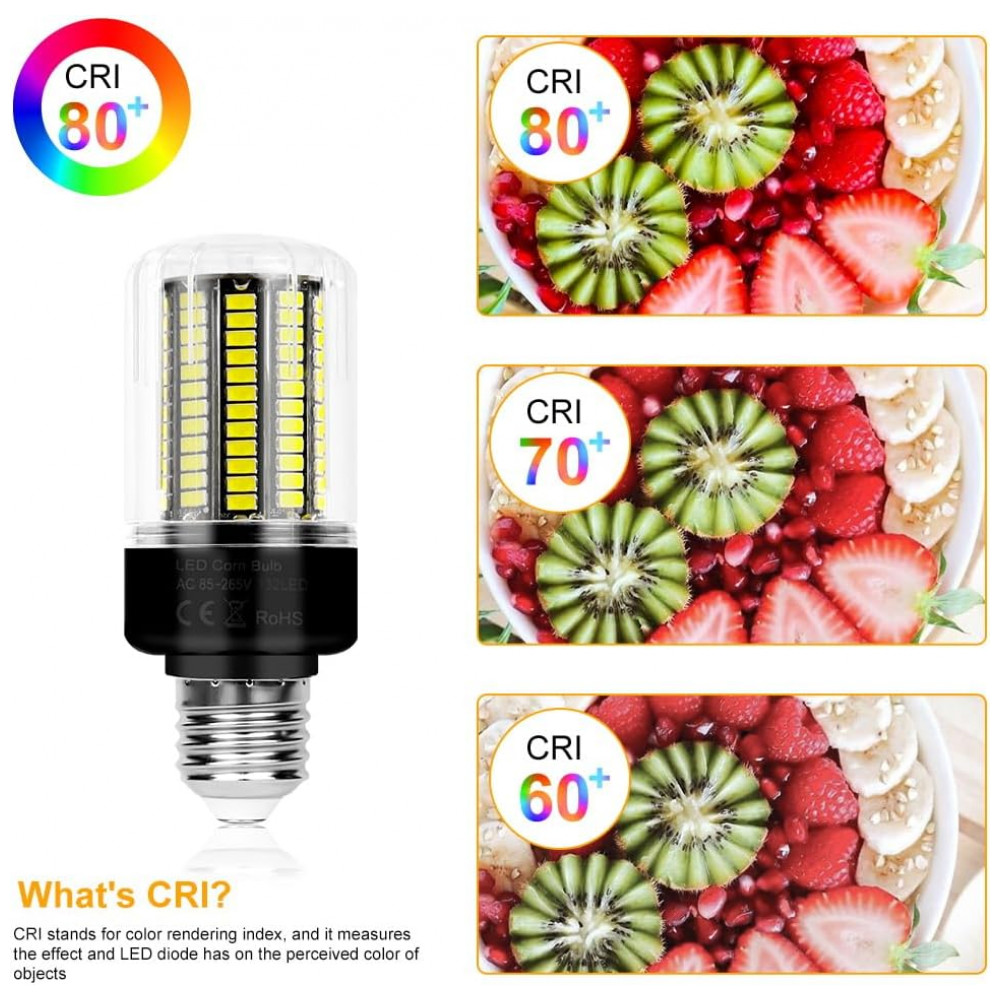 Lâmpadas LED milho 25W equivalentes a 250W, super brilhantes com 3146 lúmens, luz diurna 6000K, base E26/E27 para ventilador de teto, Duu Too - Imagem 6