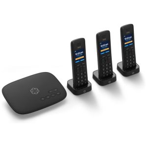 Telefone sem Fio com Secretária Eletrônica e Bloqueio de Chamada 3 Unidades OOMA TELO3HD3 Preto