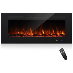 Lareira Elétrica Inteligente de 127 cm com Wi-Fi 5 Configurações de Chama Troncos ou Cristais Controle de Temperatura por Painel Masarflame