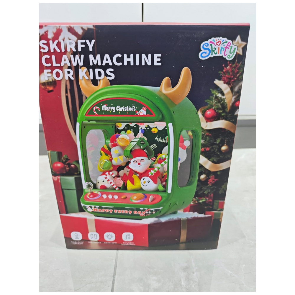 Máquina de Garra de Natal Skirfy Verde para Crianças, Mini Arcade com Joystick de Cristal, Dispensador de Brinquedos de Pelúcia e Doces, 6+ Anos - Imagem 7