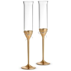 Conjunto de Taças para Champanhe de 150mL para Qualquer Ocasião Especial com Estilo Clássico e 2 Peças Wedgwood Dourada