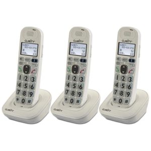 Clarity D704HS Telefone sem Fio para Sênior Compatível com Aparelho Auditivo 3 Ap