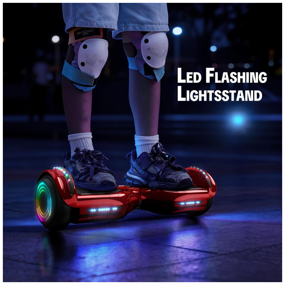 Hoverboard Hoverstar Cromo Vermelho com Bluetooth e Rodas LED – Crianças e Adolescentes - Imagem 2