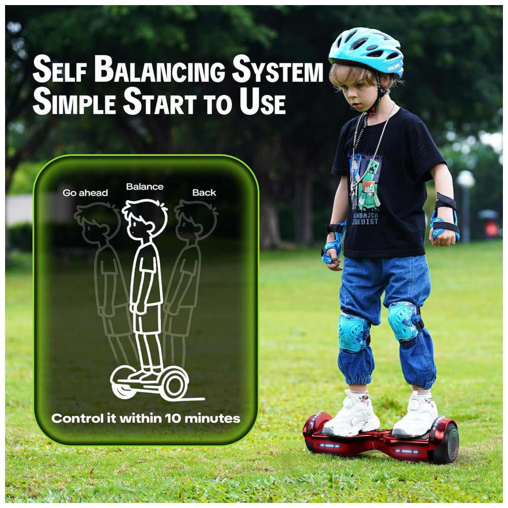 Hoverboard Hoverstar Cromo Vermelho com Bluetooth e Rodas LED – Crianças e Adolescentes - Imagem 3