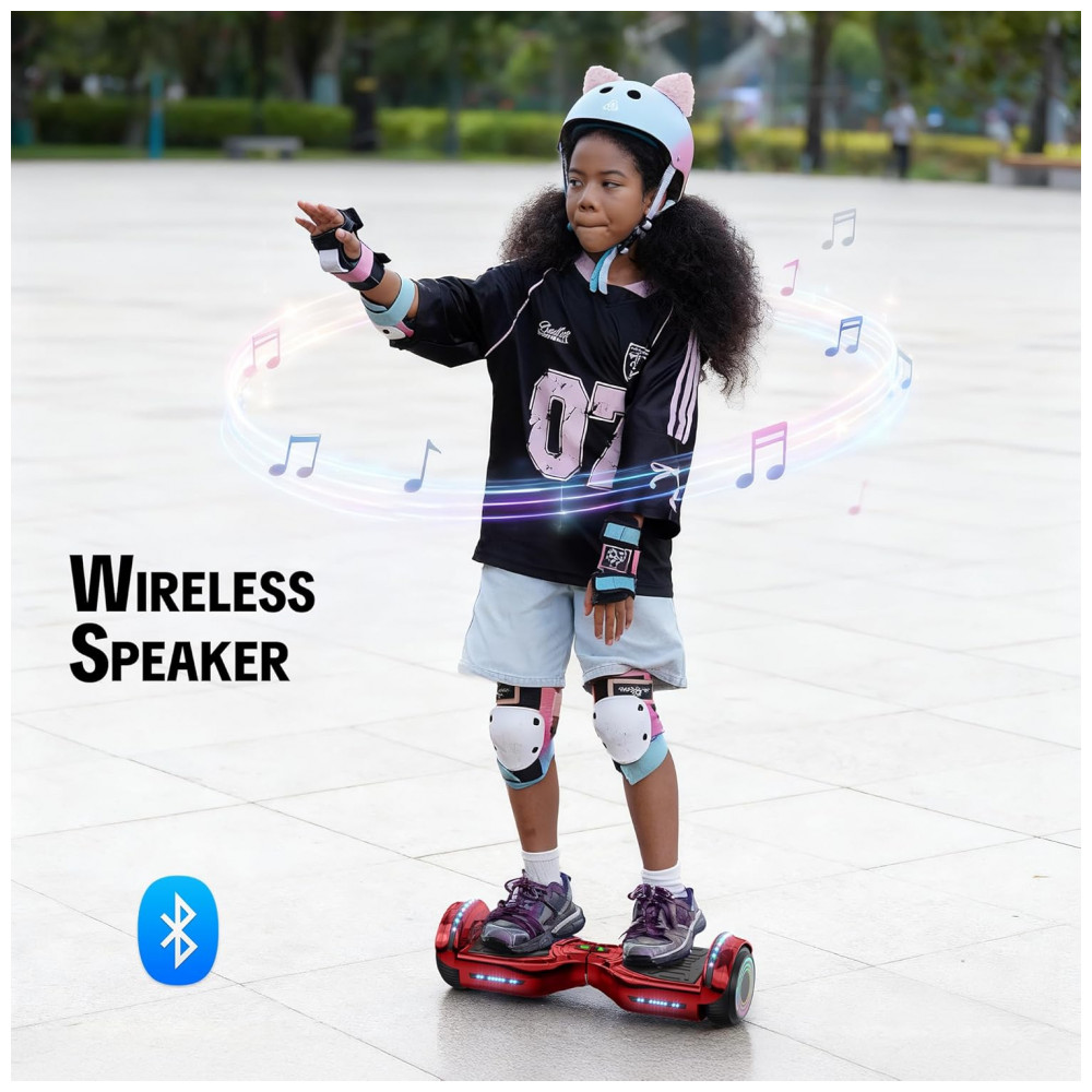 Hoverboard Hoverstar Cromo Vermelho com Bluetooth e Rodas LED – Crianças e Adolescentes - Imagem 4