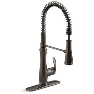 Torneira Cozinha Semi Profissional com Pulverizador Pull Down de 3 Funções KOHLER K-29106-2BZ Bellera Bronze Lubbed-Óleo