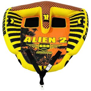 Boia Rebocável para Até 2 Pessoas com Pontos de Reboque Duplo GSO Amarelo e Laranja