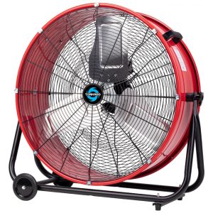 Ventilador Industrial de Alta Vazão 61 cm Tornado Vermelho 3 Velocidades 8800 CFM 110V - Metal Base com Rodízios e Inclinação 360°