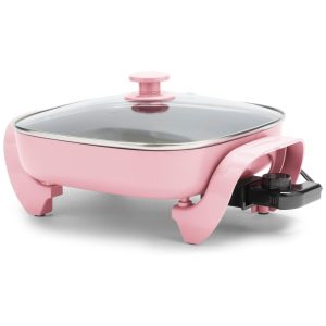 Panela Elétrica Quadrada GreenLife 30cm 5 Litros Tampa de Vidro com Saída de Vapor Revestimento Cerâmico Antiaderente Controle de Temperatura