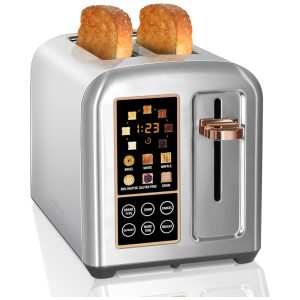 Torradeira Elétrica 2 Fatias com 7 Níveis de Tostagem 1350W 110v SEEDEEM Prateado