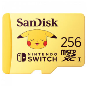 Cartão de memória microSDXC 256GB SanDisk Pokémon Pikachu amarelo para Nintendo Switch OLED e Lite