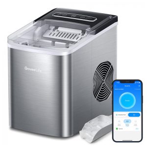 Máquina de Gelo Portátil Compacta Automática com Capacidade para 12 kg em 24H Colher 10 Sacos e Função Autolimpeza 110V 120W VIVOHOME Prata