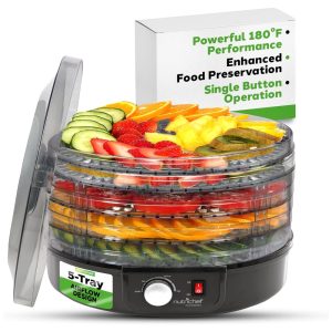 Desidratador de Alimentos 5Trays NUTRICHEF PKFD14BK.0 Preto