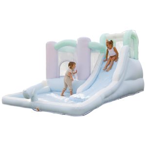 Parque Aquático Inflável Tobogã Bounceland Splash Zone Dream Molhado ou Seco Área de Salto Ampla Piscina de Água Parede de Escalada Inflador