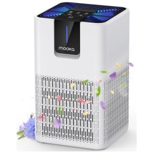Purificador de Ar para Ambientes até 116m² com Filtro H13 HEPA Função de Aromaterapia e Modo de Suspensão Silencioso de 15dB 110V MOOKA M05 Branco