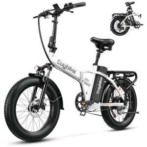 Bicicleta Elétrica Dobrável bluebiko F6B com Motor Brushless 750W (Pico 1000W) Bateria Removível 48V 20Ah Freios a Disco Duplos e Sistema de Transmissão 7 Velocidades e autonomia de 128km F6B-Branco