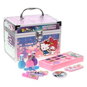 Kit de Maquiagem Infantil com Mais de 10 Peças e Não Tóxico para Crianças de 3 a 10 Anos Townley Girl Hello Kitty Roxo e Rosa