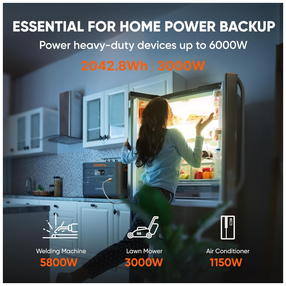 Gerador de Energia Solar Portátil com Bateria de 2.042 Wh e Saída de 3.000 W 110V Jackery Explorer 2000 Plus - Imagem 2
