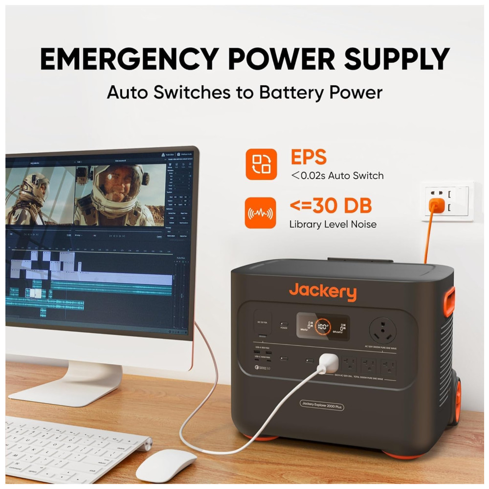 Gerador de Energia Solar Portátil com Bateria de 2.042 Wh e Saída de 3.000 W 110V Jackery Explorer 2000 Plus - Imagem 5