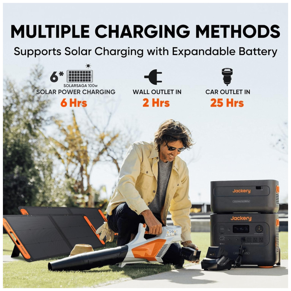 Gerador de Energia Solar Portátil com Bateria de 2.042 Wh e Saída de 3.000 W 110V Jackery Explorer 2000 Plus - Imagem 6