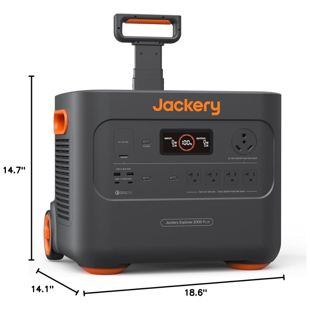Gerador de Energia Solar Portátil com Bateria de 2.042 Wh e Saída de 3.000 W 110V Jackery Explorer 2000 Plus - Imagem 9