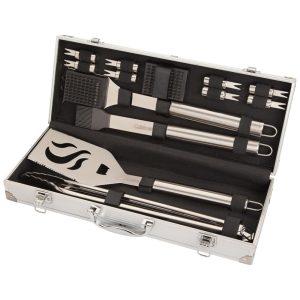 Acessório Luxo Espátula Grill Churrasco Conjunto 14 Peças Aço Inox CUISINART CGS 5014 Prateado
