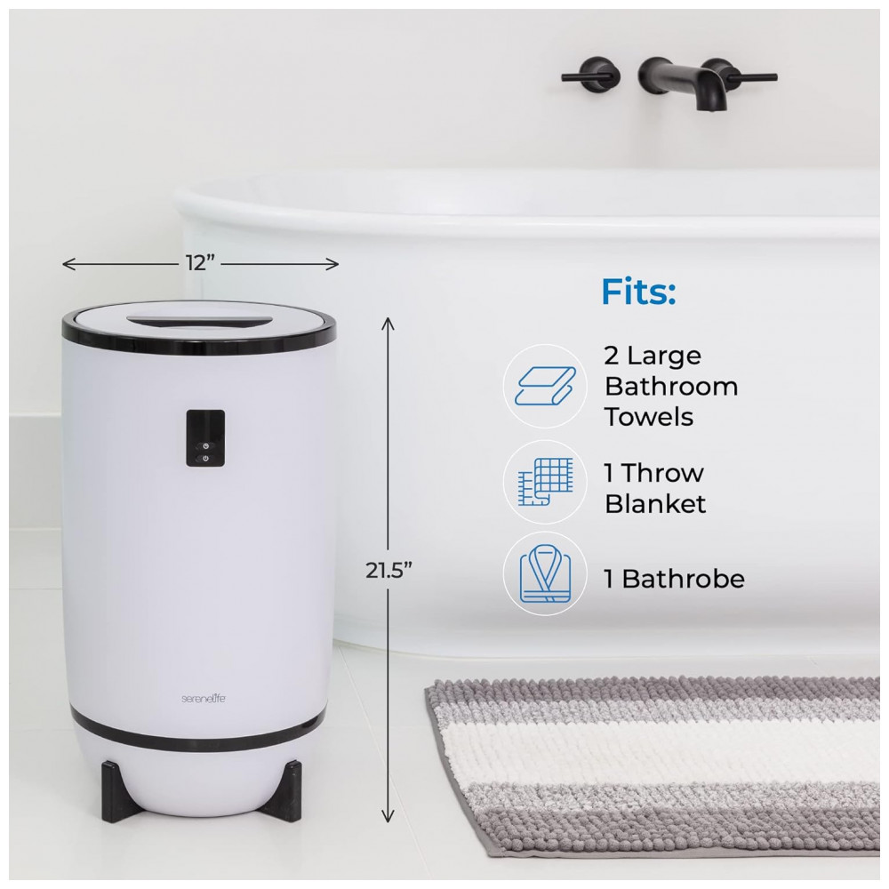 Aquecedor de Toalha Elétrico até 2 Toalhas com Desligamento Automático 110V 500W SereneLife Branco - Imagem 3