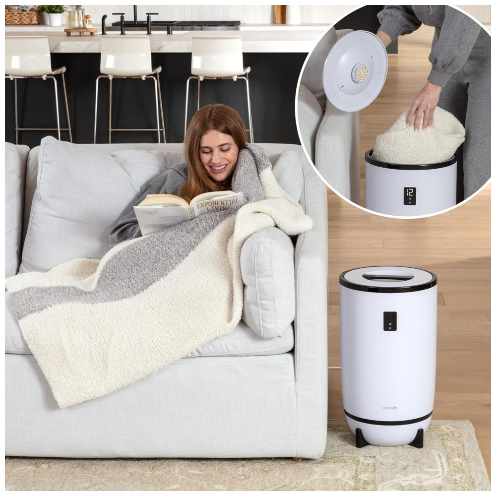 Aquecedor de Toalha Elétrico até 2 Toalhas com Desligamento Automático 110V 500W SereneLife Branco - Imagem 9