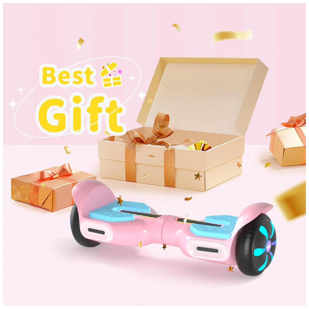 Hoverboard SIMATE Rosa e Azul 6,5" com Bluetooth, Luzes LED e Certificação UL2272 – Até 13,7 km/h, Autonomia de 12,8 km - Imagem 6