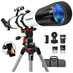 Telescópio Telescópios de Apertura de 90 mm de 800 mm para astronomia de adultos telescópio portátil de reflexão